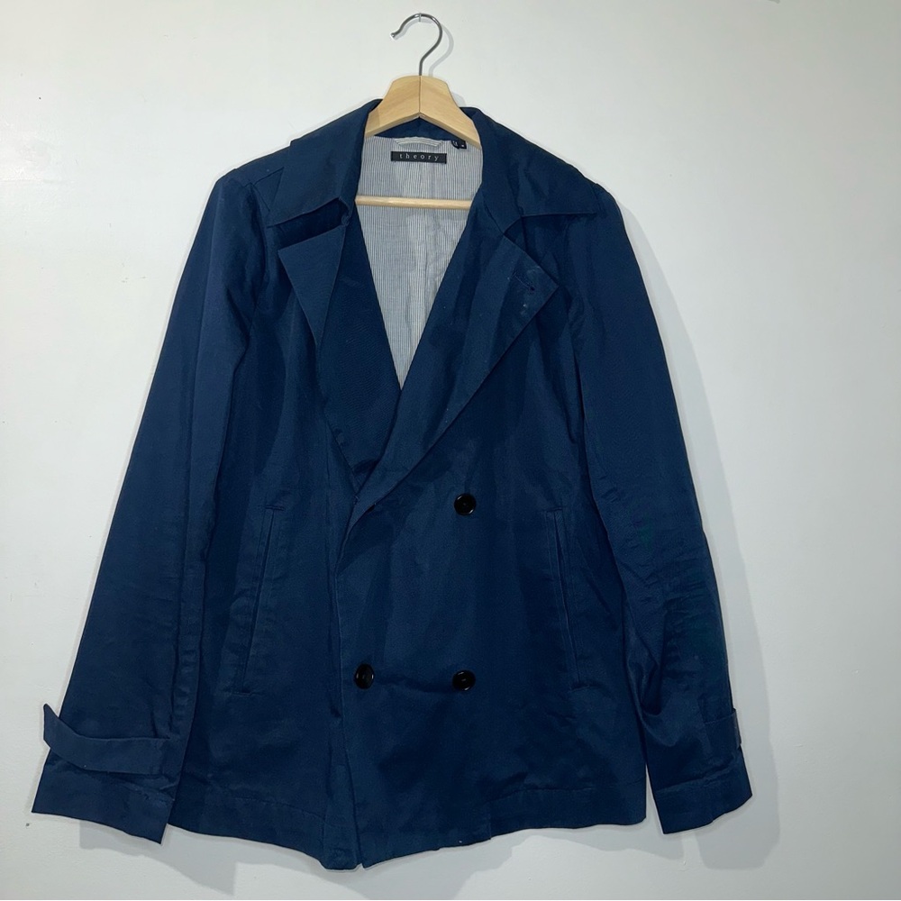 Theory Men's Navy Blue Pea Coat